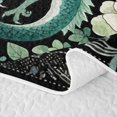 thumbnail image 5 of Feelyou Ink Dragon Twin Quilt Set for Boys Girls, Vintage Garden Animal Twin Coverlet Set, Teal, 2-Piece, 5 of 7