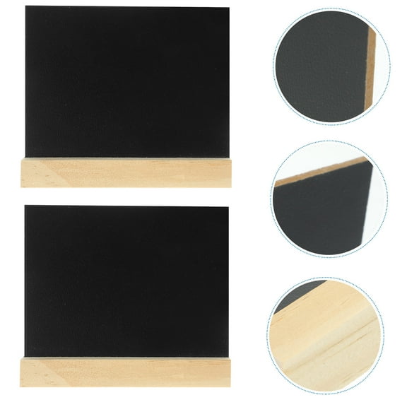 WHAMVOX Wood Mini Chalkboards Signs Double Sided for Leaving Message Use Black Small Stand Stable on Tabletop 3 Pieces