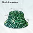 thumbnail image 2 of Kll Green Disco Lights Bucket Hat for Women Men Packable Travel Beach Sun Hat Outdoor Rave Accessories Reflective Fisherman Cap, 2 of 6