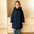 thumbnail image 2 of SuTry Kids Long Coat Down Jacket Thickened Warm Hooded Windproof Fall Winter Plush Lined Outerwear for Children 4-12 Years(Black,9-10 Years), 2 of 9