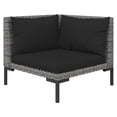 thumbnail image 3 of vidaXL 9 Piece Garden Lounge Set with Cushions Poly Rattan Dark Grey, 3 of 4