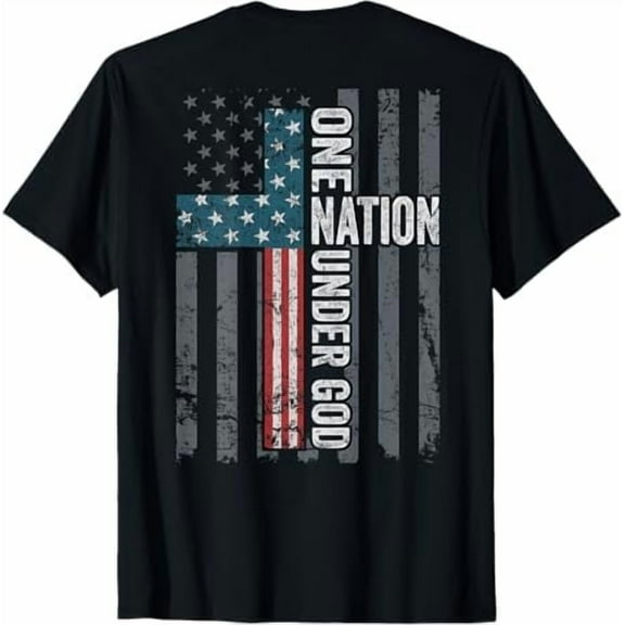 One Nation Under God Christian T-Shirt USA American Flag Patriotic Shirt Jesus Shirt for Men Women