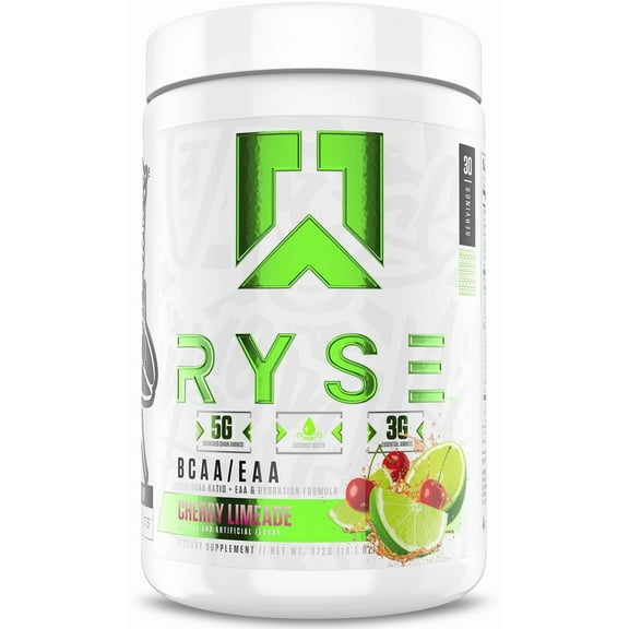 RYSE BCAA EAA Powder Surgar-Free - Cherry Limeade - 30 Servings