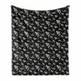 thumbnail image 1 of Autumn Soft Flannel Fleece Blanket, Fall Leaves Shedding from Deciduous Trees Beauty in Nature Illustration, Cozy Plush for Indoor and Outdoor Use, 50" x 60", Charcoal Grey and White, by Ambesonne, 1 of 5