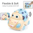thumbnail image 3 of Coche con sonajero y ruedas para niños pequeños, juguete para empujar y andar con sonajero de goma suave, 3 piezas, vehículo impulsado por fricción, regalo de aprendizaje infantil, 3 of 4