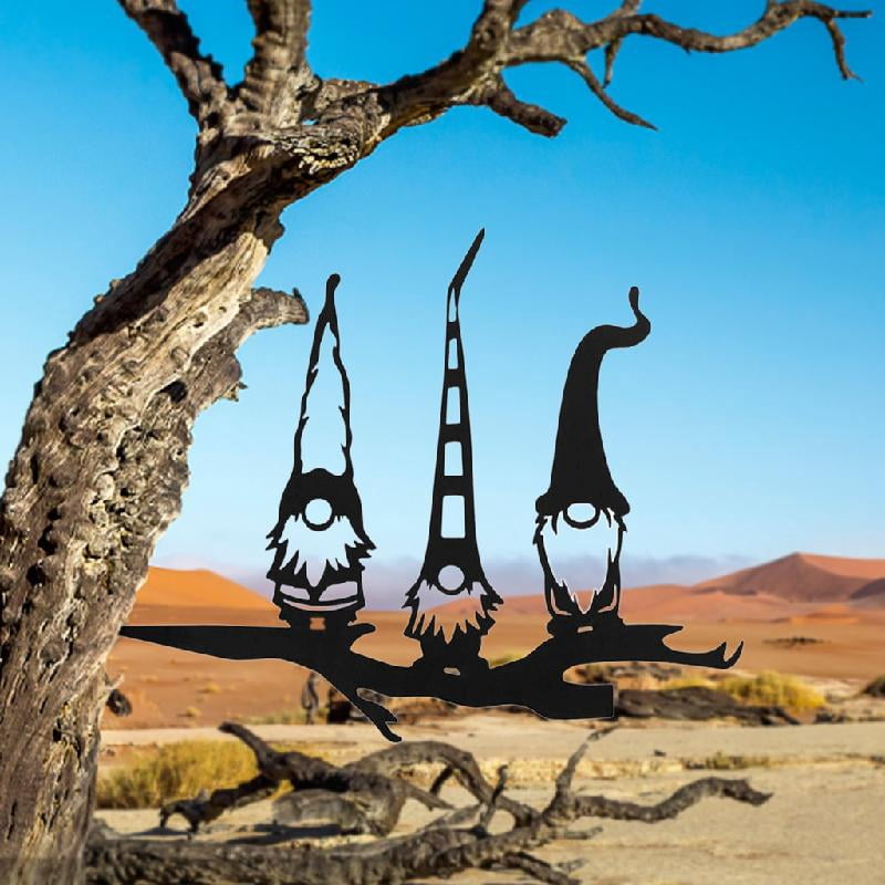BQBQERT Steel Bough Metal Art Fairy Garden Dwarf Statue Yard Decoration Home Decor Outdoor