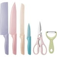 thumbnail image 1 of Toytexx 6-Piece Colorful Kitchen Knife Set with Peeler & Scissors – Cleaver, Chef, Bread & Paring Knives, High-Grade Stainless Steel Blades, Ergonomic Pastel Handles for Home Cooking & Meal Prep, 1 of 9