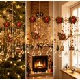 thumbnail image 5 of 2026 Christmas Blessing Stained Glass Crystal Suncatcher, Poinsettia Snowflake Bell Holiday Hanging Ornament for Home & Porch Display, 5 of 6