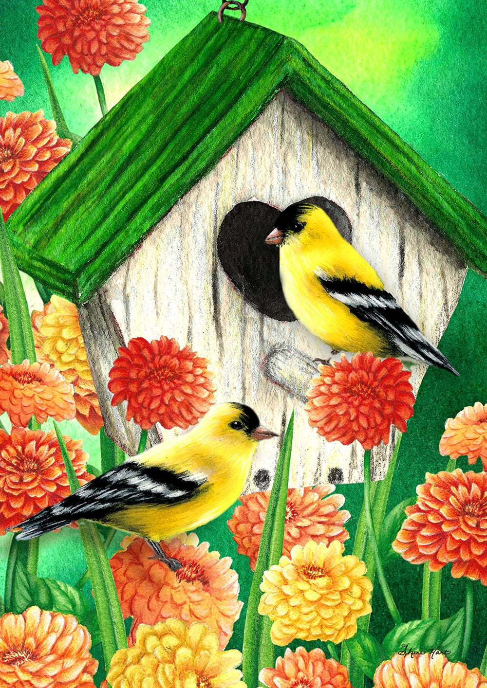 Goldfinch 12.5 X 18 Garden Flag Closeout Vibrant Colors 