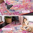 thumbnail image 3 of SAFAVIEH Madison Caden Oriental Area Rug, Fuchsia/Gold, 8' x 8' Square, 3 of 14