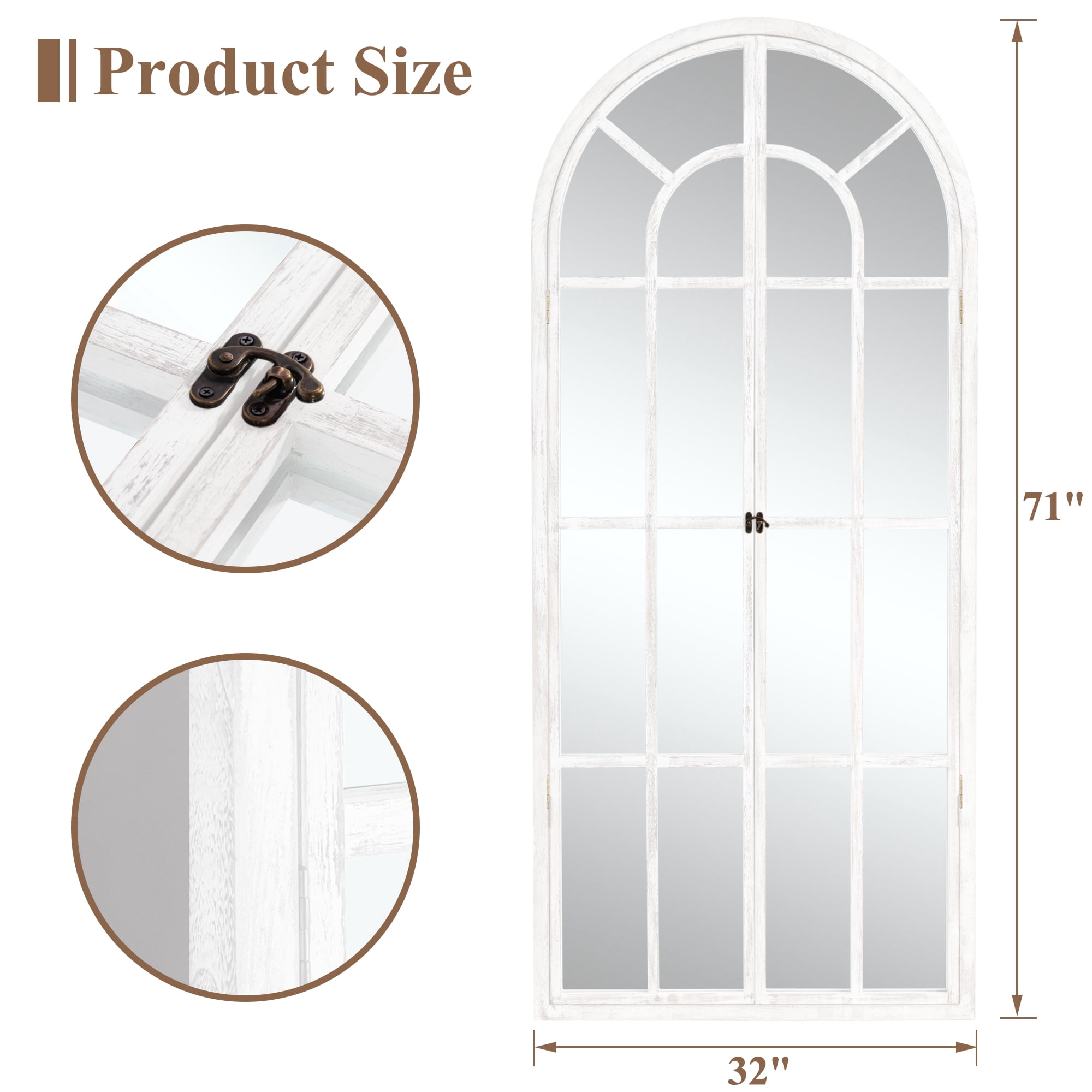 NeuType 32" x 71" White Modern Floor Mirror
