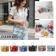 thumbnail image 4 of Sac à Main en Gelée Transparent pour Femmes Noires, Mini Sac Bandoulière, Rabat en PVC Mode W2 U6H5, 4 of 9