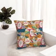 thumbnail image 6 of Pofeuu Retro Summer Stamp Print Double-sided plush pillowcase Square Throw Pillow Covers Pillows Cover for Living Room Bedroom Sofa Couch Cushion Cover（No pillow core）-22"x22", 6 of 7