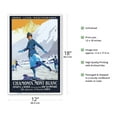 thumbnail image 2 of Chamonix Mont-Blanc France - Winter Sports - Paris-Lyon-Mediterrannee (PLM) - Vintage Railroad Travel Poster by Roger Soubie c.1924 - Master Art Print (Unframed) 12in x 18in, 2 of 4
