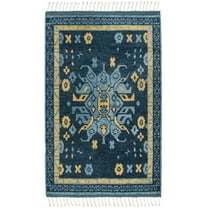 SAFAVIEH Kenya Huntington Aztec Area Rug, Blue/Gold, 6' x 9'