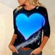 thumbnail image 4 of Xuyuer Valentine's Day 3/4 Sleeve Tee - Ladies' 3/4 Sleeve Printed T-Shirt for Romantic Date Nights, Love-Themed Photo Shoots, Unique Heart Pattern Statement Wear & Couples' Matching Style, 4 of 6