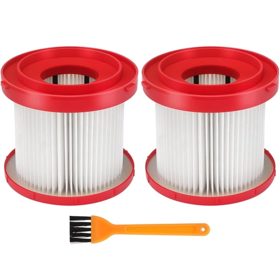 2 Pack 49-90-1900 Wet Dry Vacuum Filter Compatible With Milwaukee Cordless M18 Vacuum 0780-20 0880-20, with 4 Foam Sleeve Filters & 1 Brush