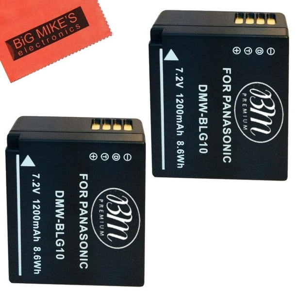 BM Premium 2-Pack de Batteries DMW-BLG10 pour Panasonic Lumix DC-ZS70, DMC-GX80, DMC-GX85, DMC-ZS60, DMC-ZS100, DMC-GF6, DMC-GX7K, DMC-LX100K Appareil Photo Numérique