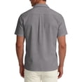 thumbnail image 7 of DPTALR Men's Linen Blend Camp Collar Short Sleeve Shirt with Chest Pocket,Gray,Big Men's,Tall Men's XL,Young Men's Shirts, 7 of 7
