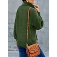 thumbnail image 4 of HOTAPEI Turtleneck Sweaters for Women Green Oversized Cable Knit Sweater Soft Comfy Pullover Sweaters Pullover Knit Winter Tops, 4 of 5