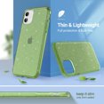 thumbnail image 3 of ULAK iPhone 11 Case, Cute Slim Shockproof Bumper Phone Case for Apple iPhone 11 6.1 inch for Women Girls, Green Glitter, 3 of 7