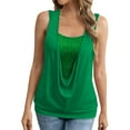thumbnail image 3 of yoeyez Women Sleeveless Sequin Top Sparkle Shimmer Patchwork Camisole Vest Draped Neck Glitter Tank Sexy Halter Y2k Party Rave Night Outfit Shirt Green,S, 3 of 7