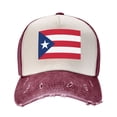 thumbnail image 2 of Men Women Puerto-Rico Flag Distressed Twill Cotton Baseball Cap Vintage Adjustable Dad Hat, 2 of 7