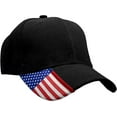 thumbnail image 2 of Patriotic Black Baseball Cap Breathable Design w/American Flag Detail on Side and Adjustable Hook & Loop Strap, 2 of 5