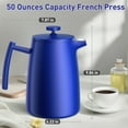 thumbnail image 4 of Secura 50oz French Press Coffee Maker – 304 Stainless Steel, Resistant Double Insulated Coffee Press with Extra Filter, Blue, 4 of 8
