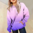 thumbnail image 2 of TOWED22 Sweatshirts for Teen Girls Trendy Long Sleeve Gradient Oversized Hoodie with Kangaroo Pocket Pullover Clothes,Purple,6-7 Y, 2 of 6