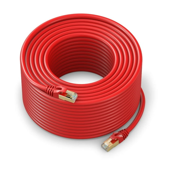 Cat 7 Ethernet Cable 250 ft - High-Speed Cat7 Internet & Network LAN Patch Cables, RJ45 Connectors - Perfect for Gaming, Streaming, and More (Red)
