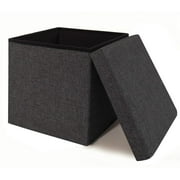 Foldable Storage Ottoman, Charcoal Gray by Seville Classics