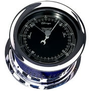 8" Silver and Black Contemporary Adjustable Round Barometer