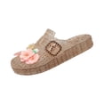 thumbnail image 2 of Willtoo Women's Jelly Sandals, 1 Inch Platform Flower Slides with Metal Buckle, Soft Non-Slip Transparent Summer Beach Shoes, 2 of 4