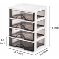 thumbnail image 3 of Desk Organizer with 4 Drawers, Plastic Desk Storage Box, Desktop Storage Unit for Office Home Art Supplies, Bathroom, Countertop, Study, Makeup Stationary Organizer, 3 of 7