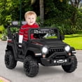 thumbnail image 2 of Patiojoy Camion Jouet Électrique 12V pour Enfants avec Télécommande, Connexion Sans Fil, Port USB, Affichage de la Pile, Roues à Bande de Roulement, Démarrage en Douceur, 3 Vitesses et Suspension à Ressort, Noir, 2 of 10