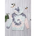 thumbnail image 4 of Women Casual Long Sleeve Hoodies Loose Tie Dye Colorblock Sweatshirt Pullover Tops with Pocket, 4 of 5
