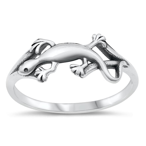 Lizard Lucky Ring .925 Sterling Silver Band Jewelry Female Male Unisex Size 8