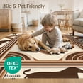 thumbnail image 4 of ODIKA 9'x12' Washable Area Rug Non-Shedding, Easy Care Beige Decorative Abstract Spotted Motif Symmetrical Striped Cow for Master Suite, California King, Under Bed, 4 of 7