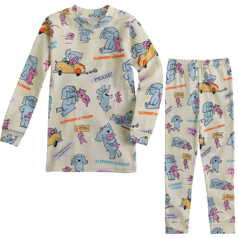 Books to Bed Children's Elephant and Piggie Pajamas Sleep Shirt and