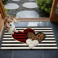 thumbnail image 4 of Valentine's Day Washable Area Rug&nbsp;2x3 ft Red Love Heart Leopard Print Black Stripes Soft Rectangle&nbsp;Rugs for Living Room, Non Slip Carpet for Bedroom&nbsp;Entryway Dining Room, 4 of 9