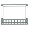 thumbnail image 5 of Miniyam Wood Twin Size Canopy Floor Bed with Guardrails for Kids and Teens, Gray, 5 of 7