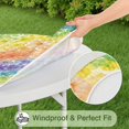 thumbnail image 5 of Pioneer Flower Floral Print Pattern Round Fitted Tablecloth with Elastic Edge,Dining Table Cover Waterproof,Outdoor Round Tablecloth for Camping,Dining,Indoor and Outdoor, 5 of 7