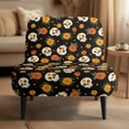 thumbnail image 2 of HELLHERO Skull and Sunflower Pattern Accent Chair Cover Protector, Dustproof Stain Resistant Armless Accent Chair Washable Cover for Hotel Dining Room, 2 of 8