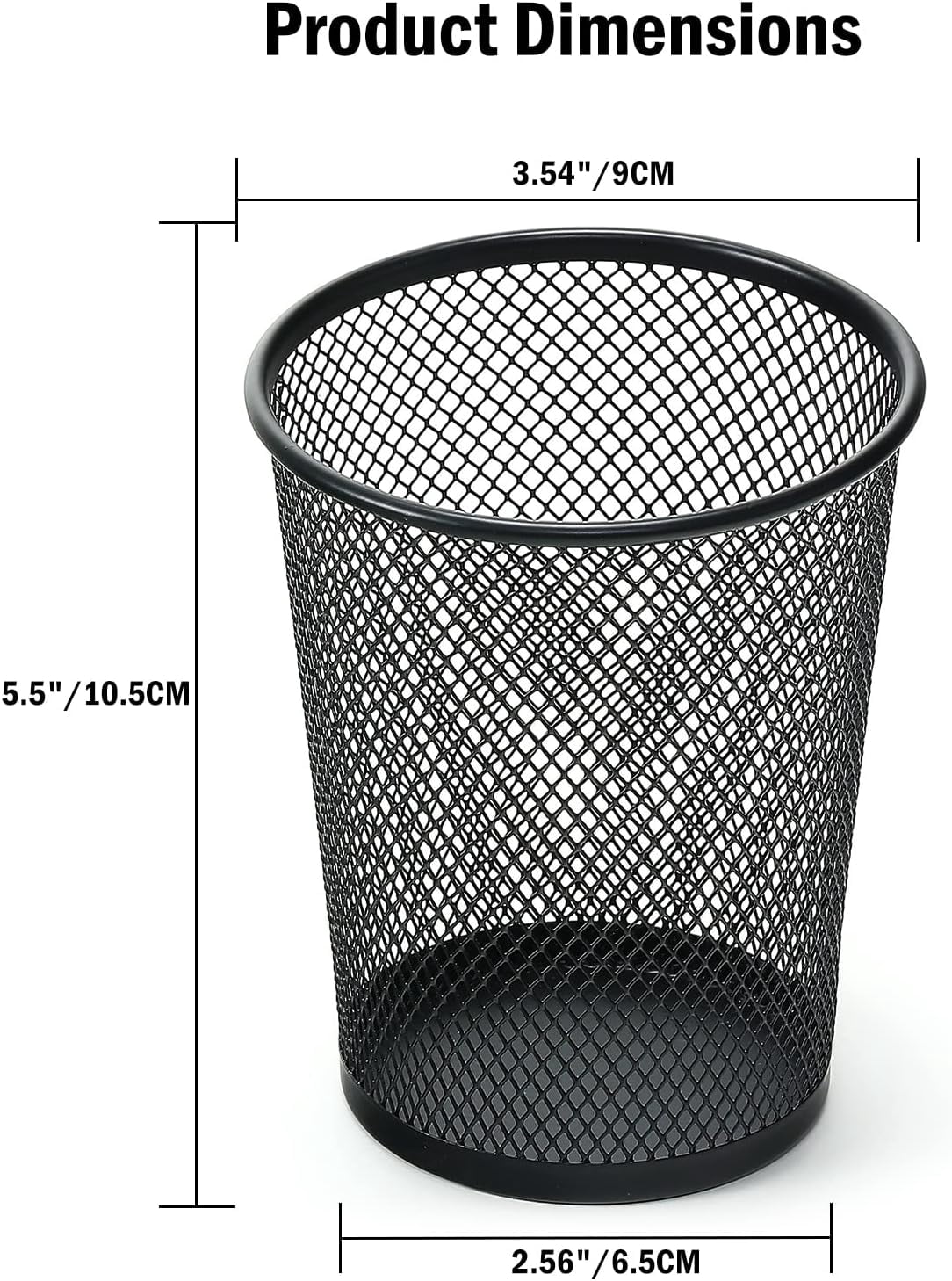 Pen Holder Mesh Pencil Holder, 12 PackMetal Pen Holder Large Pencil Holder,Premium Mesh Metal Pencil Holder for Desk Office Pen Organizer, Black
