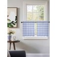 thumbnail image 3 of Blue Gingham Tier Curtains 36 Inch Length,Sheer Curtains for Bedroom Living Room Window Farmhouse Buffalo Plaid Checkeredv Rod Pocket Drapes Kitchen Curtains Small Half Window 27.5"x36" 2 Panels, 3 of 7