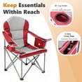 thumbnail image 6 of (2 pack) EDX Heavy Duty Camping Chair 500 lb Capacity, Oversized Extra Wide for Adults, Padded High Back Folding Lawn Chair, 500 lbs Steel Frame, Portable Outdoor Camping Chair with Cup Holder, Red Gray, 6 of 10