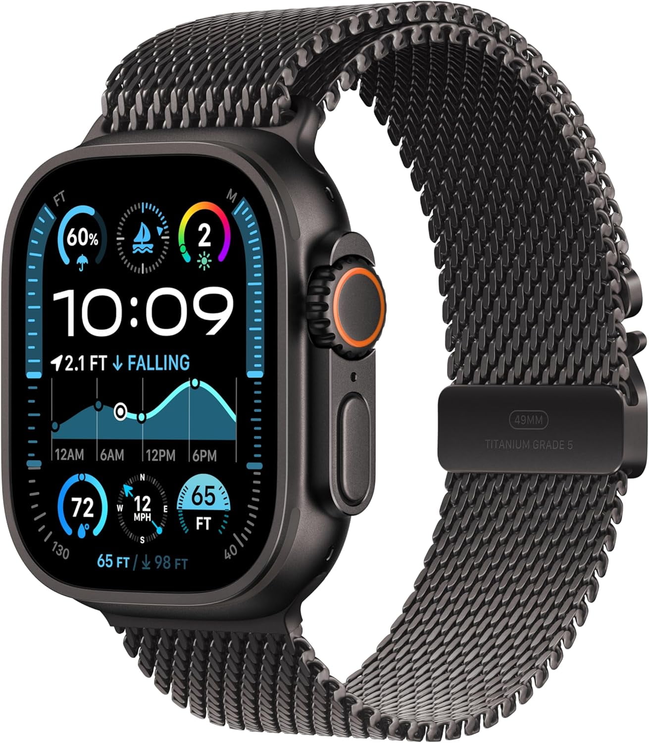 Restored Apple Watch Ultra 2 (GPS + LTE) 49MM Titanium Case Navy Ocean Band (Refurbished)