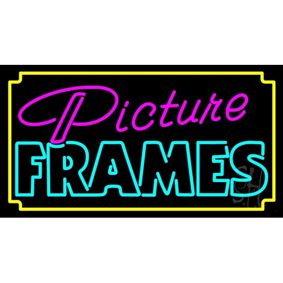 Picture Frames LED Neon Sign 20 x 37 - inches, Clear Edge Cut Acrylic Backing, with Dimmer - Bright and Premium built indoor LED Neon Sign for art gallery, and exhibition.