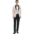 thumbnail image 4 of Floral 3 Piece Tuxedos Suits for Men Jacquard Tailored Fit Bow Tie Suits One Button Jacket Pants Party Prom Set, 4 of 5